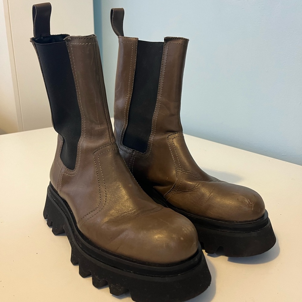Brown Leather Ankle Boots